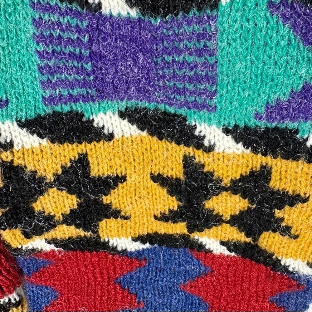 Colorful Geometric Pattern Crew Neck Sweater - Multicolor - Picture 5 of 15